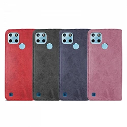 Case with card holder Realme C25Y leatherette - 4 Colors