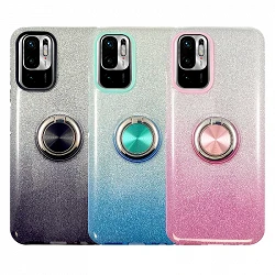 Case silicone Sparkly Xiaomi Redmi Note 10with Magnet and Ring Support 360º 5 Colors