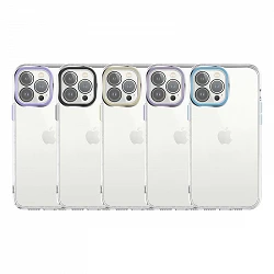 Coque transparente anti-choc Premium V2 pour iPhone 12 Pro Camera Edge Aluminium 6 couleurs