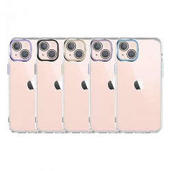 Funda Premium Antigolpe Transparente V2 para iPhone 13 Borde Camara Aluminio 6 Color