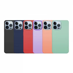 Funda Premium de Silicona para iPhone 13 Pro Max Borde Camara Aluminio 6 Color