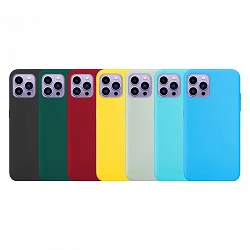 Funda Silicona Suave iPhone 14 Pro Max con Cámara 3D - 7 Colores