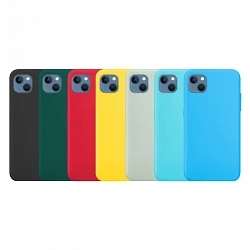 Funda Silicona Suave iPhone 14 Plus con Camara 3D - 7 Colores