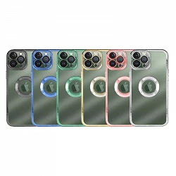 Case iPhone 13 Pro silicone Transparent chrome plated Camera Cover 3D 6-Colors