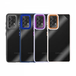 Coque transparente antichoc Premium pour Samsung Galaxy A52 5G Camera Edge Aluminium 6 couleurs