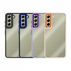 Coque transparente antichoc Premium pour Samsung Galaxy S21 FE Camera Edge Aluminium 6 couleurs