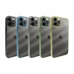 Funda Dura Metraquilato Borde Cromado para iPhone 12 Pro Max 5-Colores