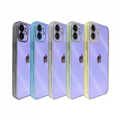 Case Hard Plexiglas edge chrome plated for iPhone 12 5-Colors