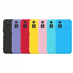 Case silicone smooth Pocophone M4 Pro 4G with camera 3D - 7 Colors
