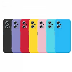 Case silicone smooth Pocophone X4 GT with camera 3D - 7 Colors