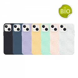 Coque en silicone écologique biodégradable avec traces de plantes pour iPhone 14 Plus 6 couleurs