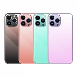 Case silicone Tempered Glass iPhone 14 Pro - 6 Colors