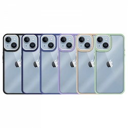 Funda Premium Antigolpe de Silicona para iPhone 14 Plus Borde Camara Aluminio 6 Color