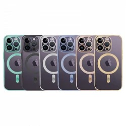 Case silicone Magsafe silicone chrome for iPhone 14 Pro Max 6-Colors