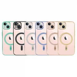 Case silicone Magsafe silicone chrome for iPhone 14 Plus 6-Colors