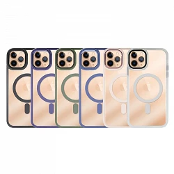 Funda Premium Transpartente Borde Color Magsafe para iPhone 11 Pro Max 6-Colores
