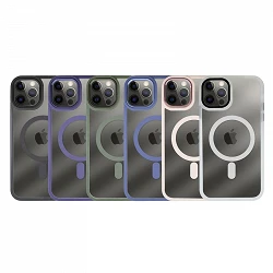 Funda Premium Transpartente Borde Color Magsafe para iPhone 12 Pro 6-Colores