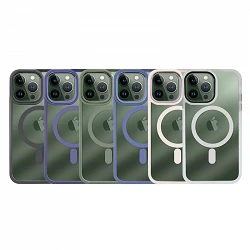 Funda Premium Transpartente Borde Color Magsafe para iPhone 13 Pro Max 6-Colores