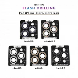 Protector 3 Lentes Sparkly Aluminum iPhone 14 Pro/ 14 Pro Max 4 Color