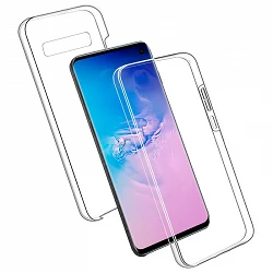 Case double Samsung Galaxy S10 silicone Transparent front and rear