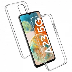 Case double Samsung Galaxy A23-5G silicone Transparent front and rear