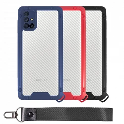 Case Bumper Anti-Shock Samsung M51 with Lanyard short - 3 Colors
