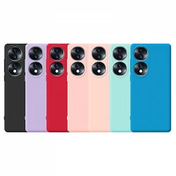 Case silicone smooth Honor 70 with camera 3D - 7 Colors
