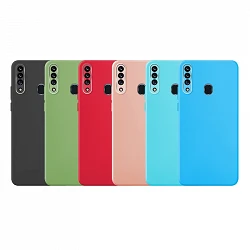 Funda Silicona Suave Samsung Galaxy A10S con Protector Camara 3D - 7 Colores