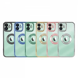 Case iphone 11 Pro Silicone Transparent Chrome Cover 3D Camara 6-Colores