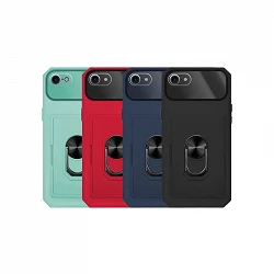 Case Anti Golpe with ring y Tarjetero iPhone 7/8/SE camera covers Total - 4 Colors