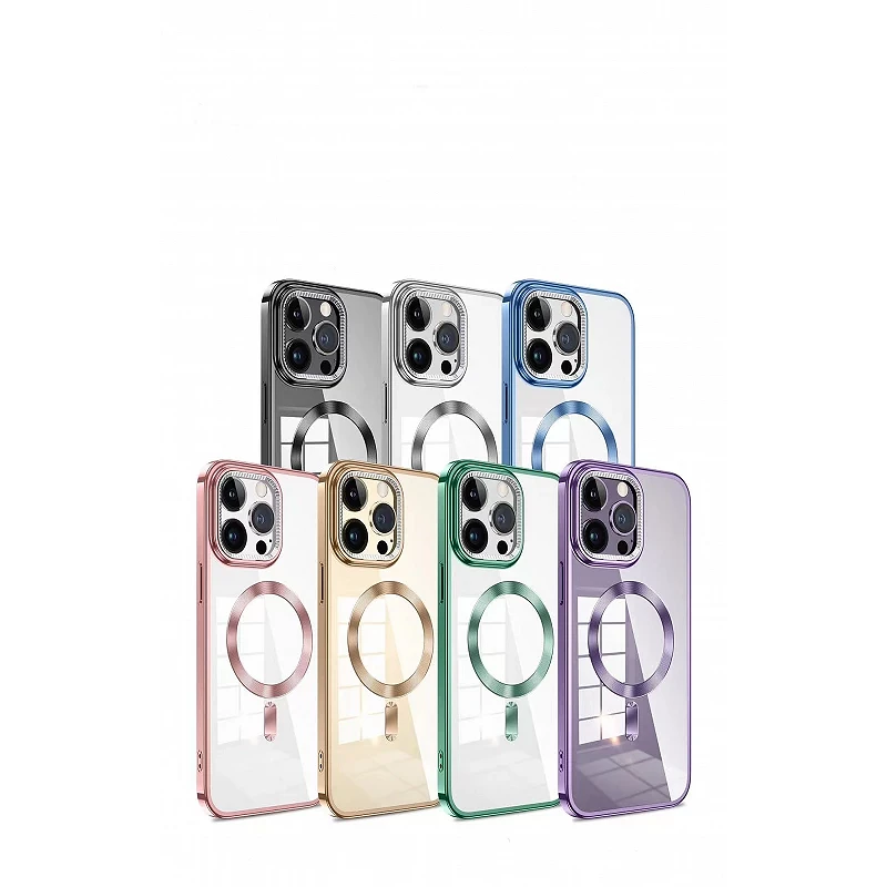 Funda Premium Silicona Aluminio Magsafe para iPhone 13 Pro Max 7-Color