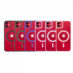 Funda Transparente Borde Color Magsafe para iPhone 11 6-Colores