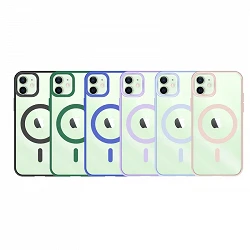 Funda Transparente Borde Color Magsafe para iPhone 12/12 Pro 6-Colores