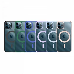 Funda Transparente Borde Color Magsafe para iPhone 12 Pro Max 6-Colores