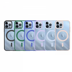 Funda Transparente Borde Color Magsafe para iPhone 13 Pro 6-Colores