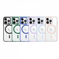 Case Transparent Borde Color Magsafe for iPhone 14 Pro 6-Colors