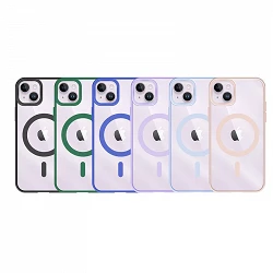 Case Transparent Borde Color Magsafe for iPhone 14 Plus 6-Colors