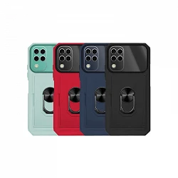 Case Anti Golpe with ring y Tarjetero Pocophone X4 Pro camera covers Total - 4 Colors