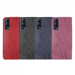 Case Lid with Card Holder Vivo Y22S/Y35 leatherette - 4 Colors