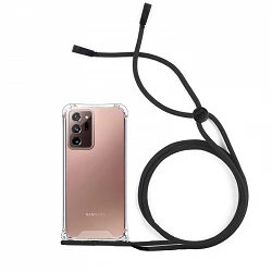 Coque Gel Antichoc Transparente avec Cordon - Samsung Note 20 ultra