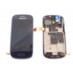 Screen full + housing front Samsung Galaxy S3 Mini i8190 blue