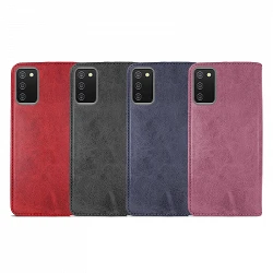 Case Lid with Card Holder Samsung Galaxy A02S/A03S leatherette - 4 Colors