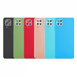 Case silicone soft Samsung Galaxy A12 with Protector camera 3D - 7 colors