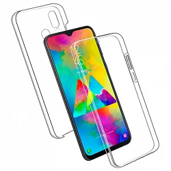 Case double Samsung Galaxy M20 silicone transparent Front and Rear