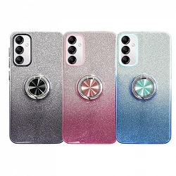 Case silicone glossy Samsung Galaxy A14-5G with Magnet and Ring Support 360º 5 Colors