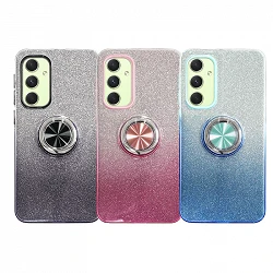 Case silicone glossy Samsung Galaxy A54-5G with Magnet and Ring Support 360º 5 Colors