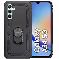 Case Anti-shock  AluminumSamsung Galaxy A34 5G with Magnet and Ring Holder 360
