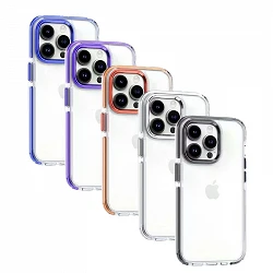 Case Premium transparent with aluminum para Iphone 11 3-colors