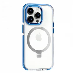 Casque Premium transparent avec support en aluminium pour Iphone 15 4 couleurs