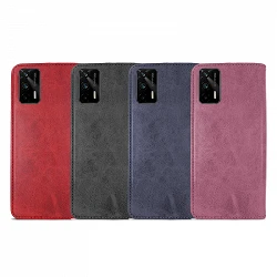 Case Lid with card holder Realme GT 5G Leatherette - 4 colors